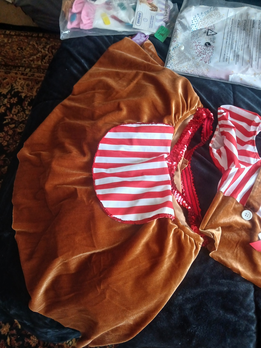 Jeffel Kids Striped Costume in Brown & Red